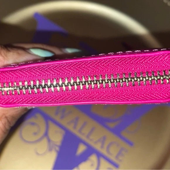 Coach Legacy Fuchsia Pink Leather Slim Zip-Around Wallet NWOT with dust bag Rare - Picture 10 of 15